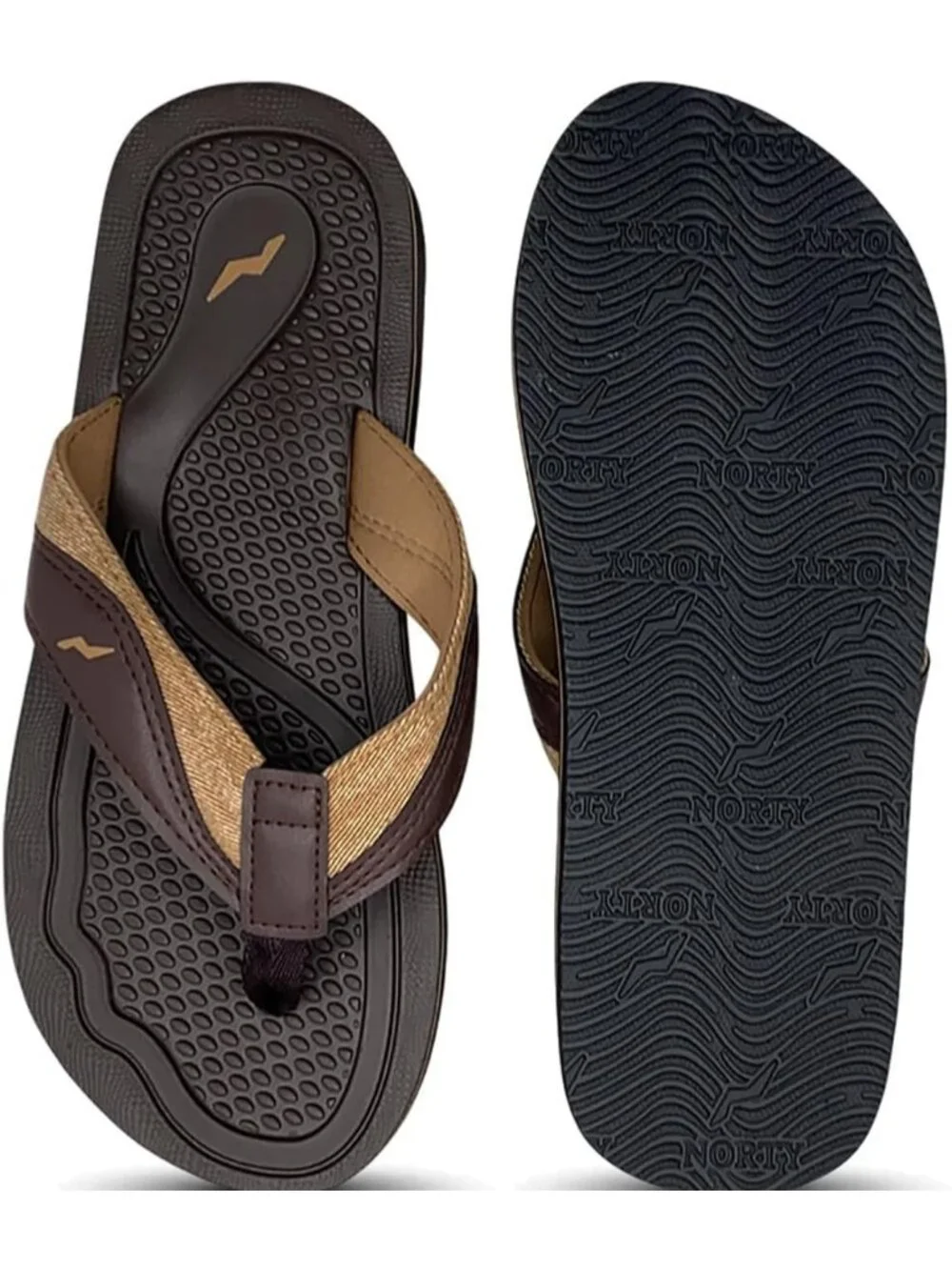 Norty Thong Men's Dark Brown Footwear For Summer Comfortable Sandals Casual